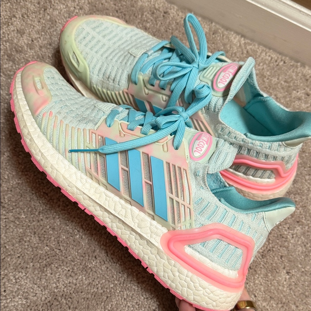 adidas ClimaCool Women's Pastel Blue Pink White Running Sneakers